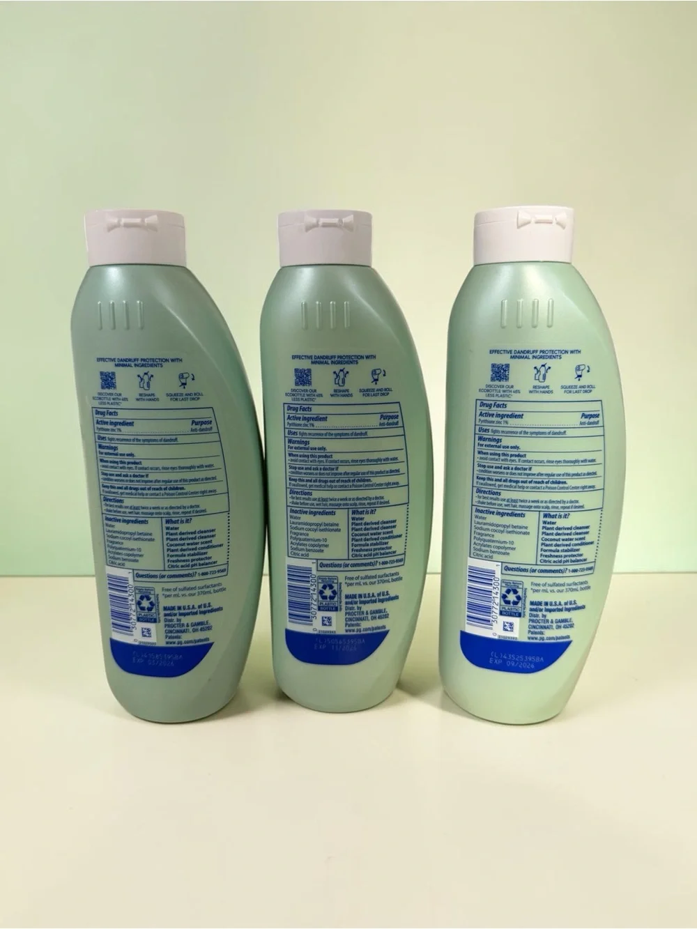 3x Head & Shoulders BARE Pure Clean 2-in-1 Dandruff Shampoo Conditioner 13.5oz